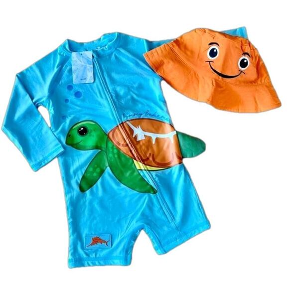 Tommy Bahama Boy's Swim Set Turtle Size 6/12 Month's NWT - Picture 2 of 4